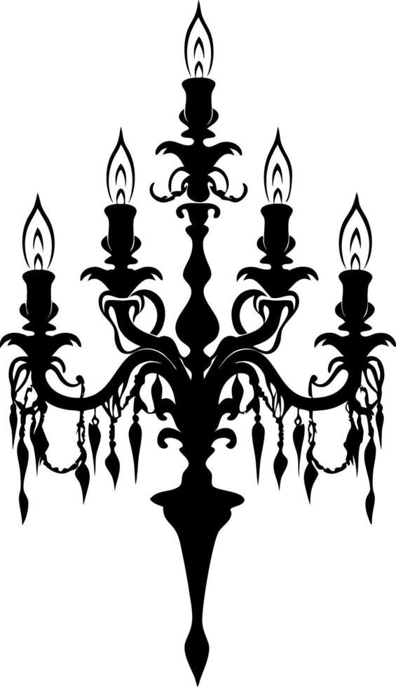 Elegant Vintage Chandelier Silhouette for Decorative Design Projects vector