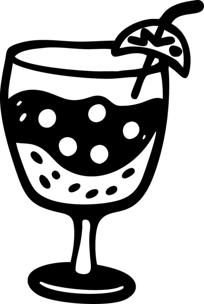 Illustration of Cocktail Glass with Citrus and Straw for Beverage Menu Design vector