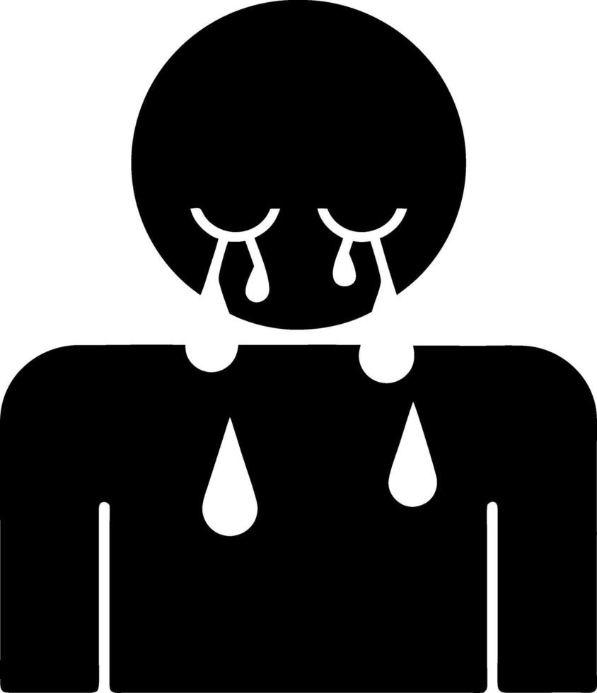 Sadness Emoticon Illustration Crying Face Depressed Mood Symbol vector