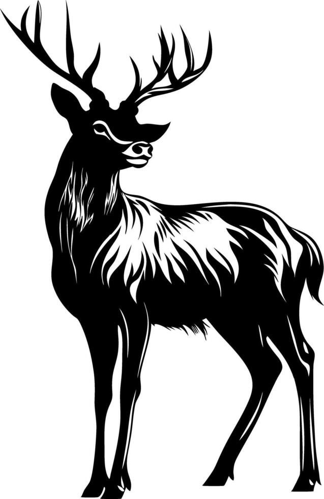 Majestic Deer Silhouette Art for Nature and Wildlife Designs vector