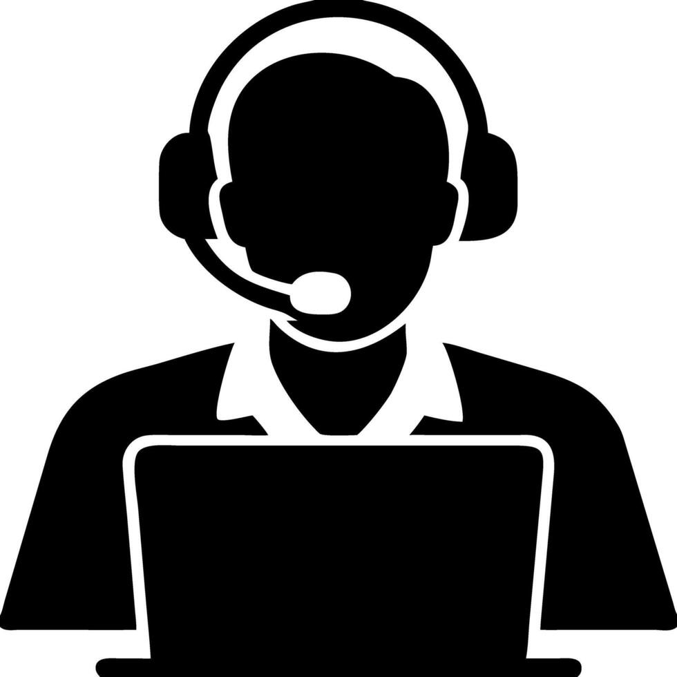 Call Center Support Agent for Customer Service and Helpline Representation vector
