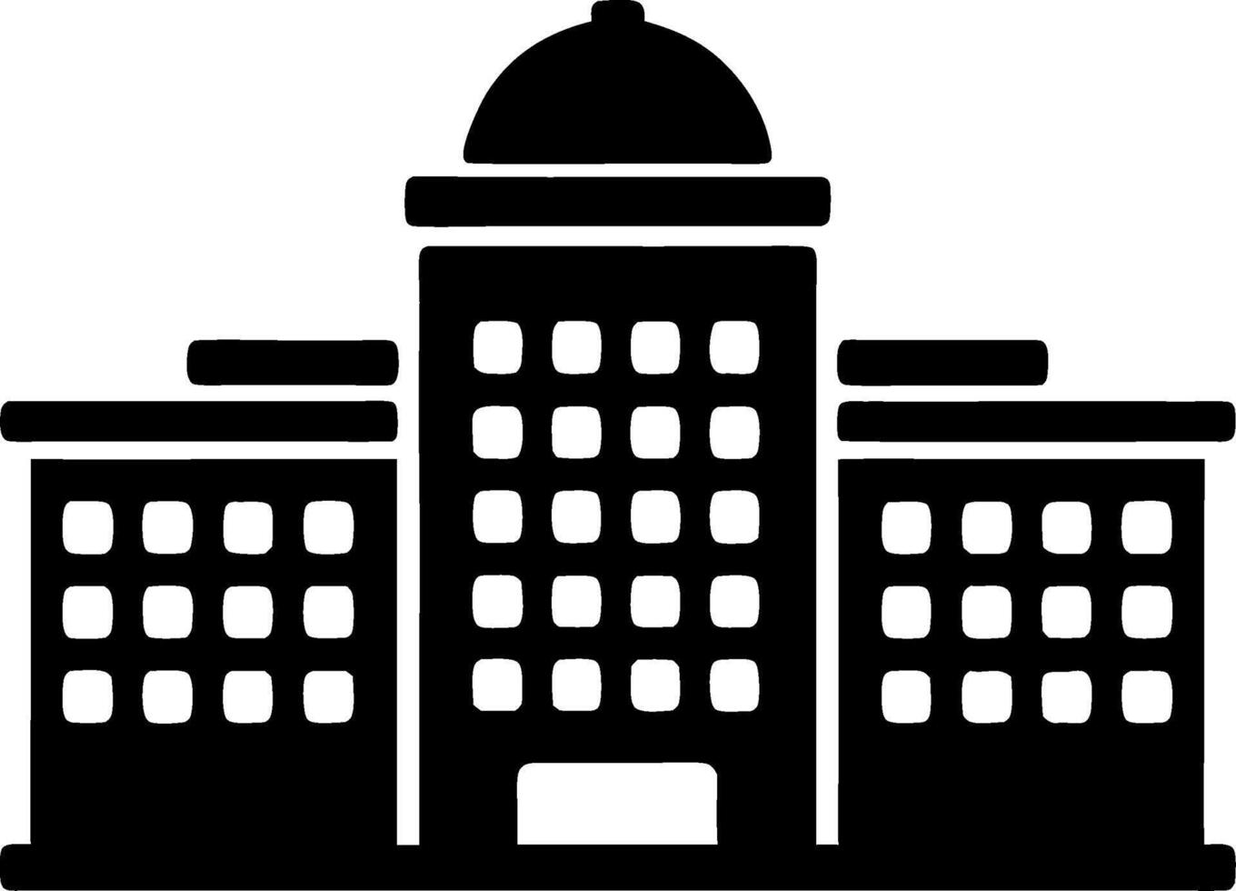 Government Building Silhouette for Graphic Design and Education Projects vector