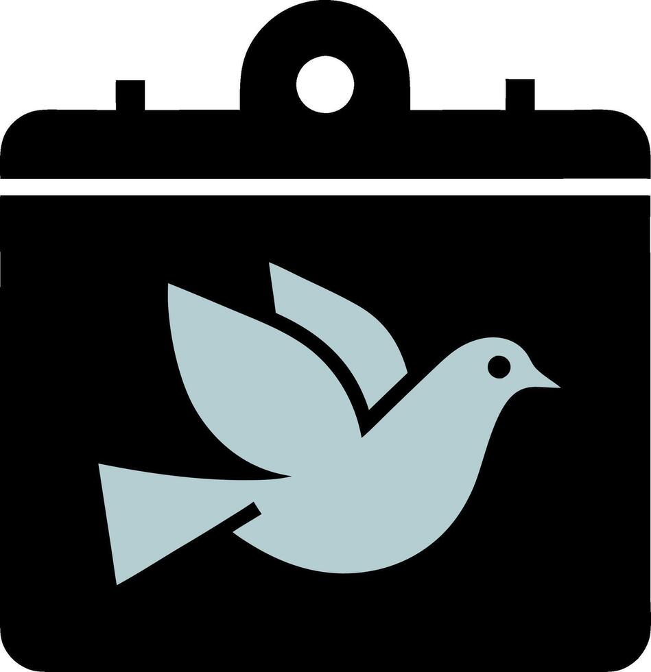 Dove Silhouette on Clipboard for Peace and Organization Themes vector