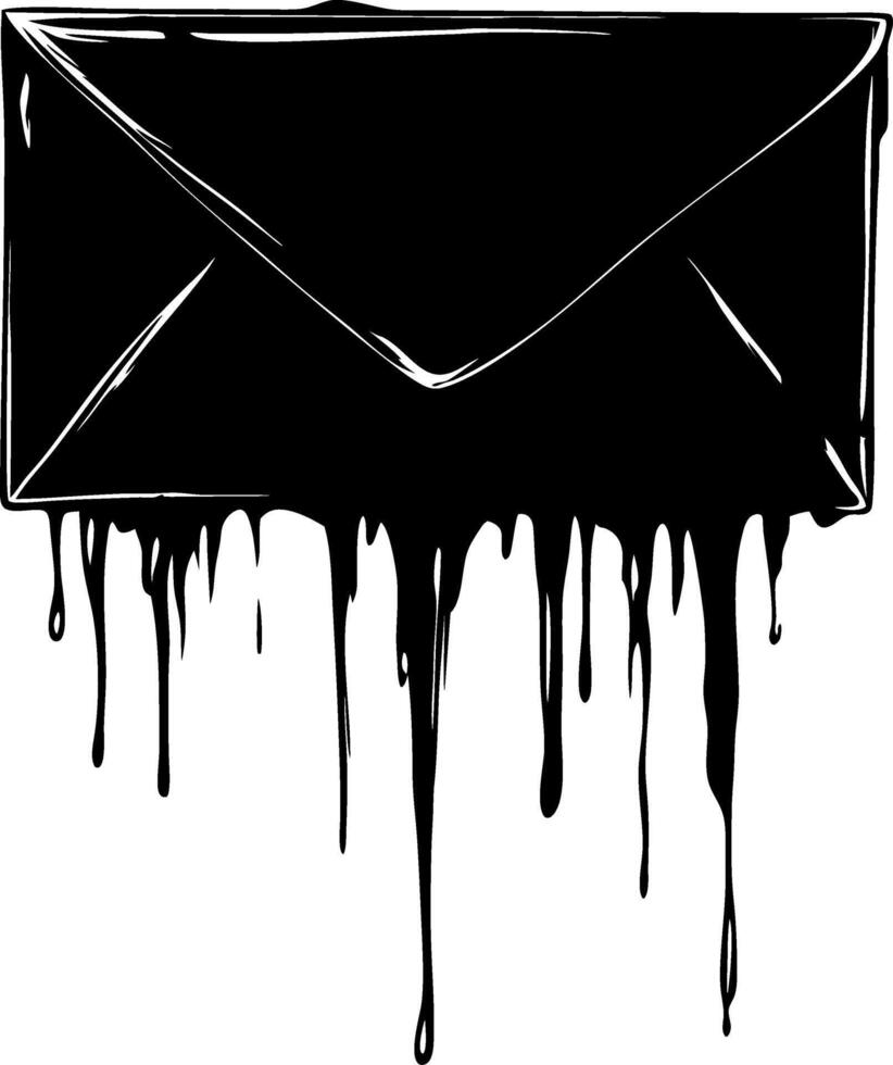 Dripping Black Envelope Art for Creative Design Projects vector
