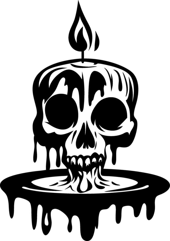 Gothic Skull Candle Wax Melting Art for Tattoos and Halloween Designs vector