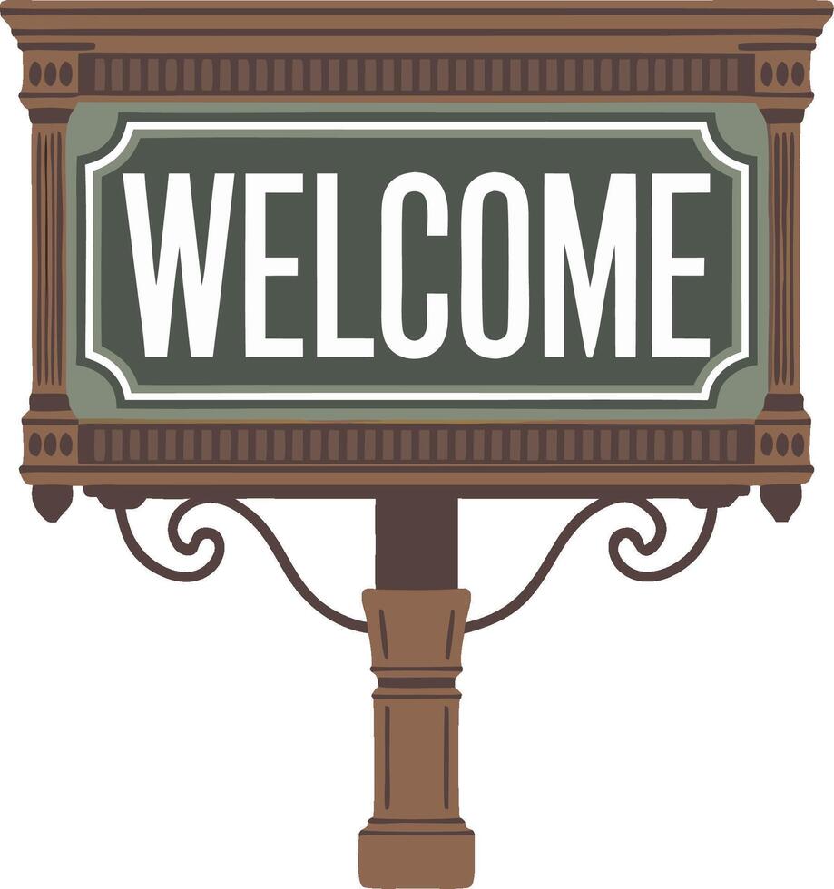 Vintage Welcome Sign Retro Home Decoration Illustration vector