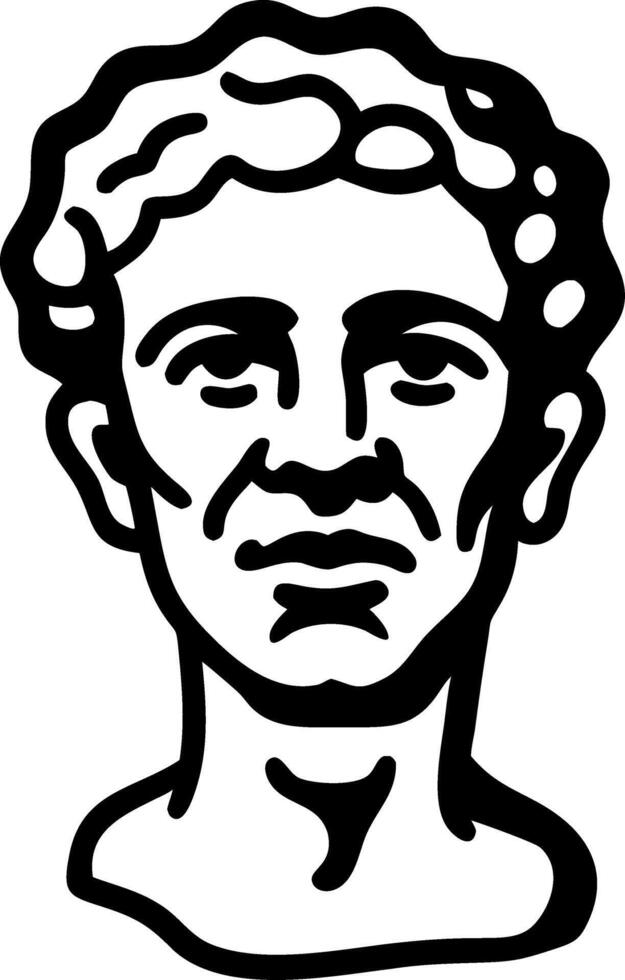 Classical Sculpture Head Art Bust Design for Tattoo and vector
