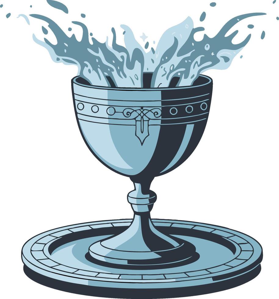 Splashing Water Goblet Illustration for Decorative Design vector