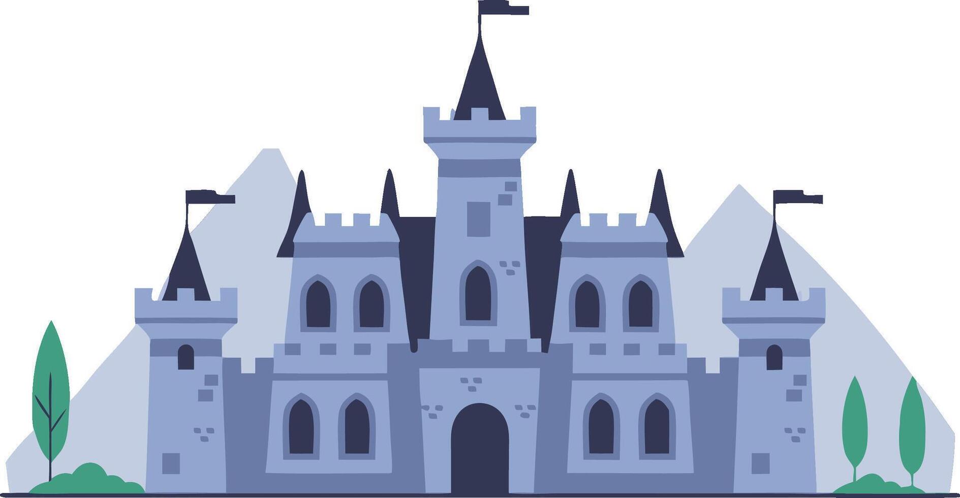Medieval Castle Illustration for Fantasy Design and Children's Books vector