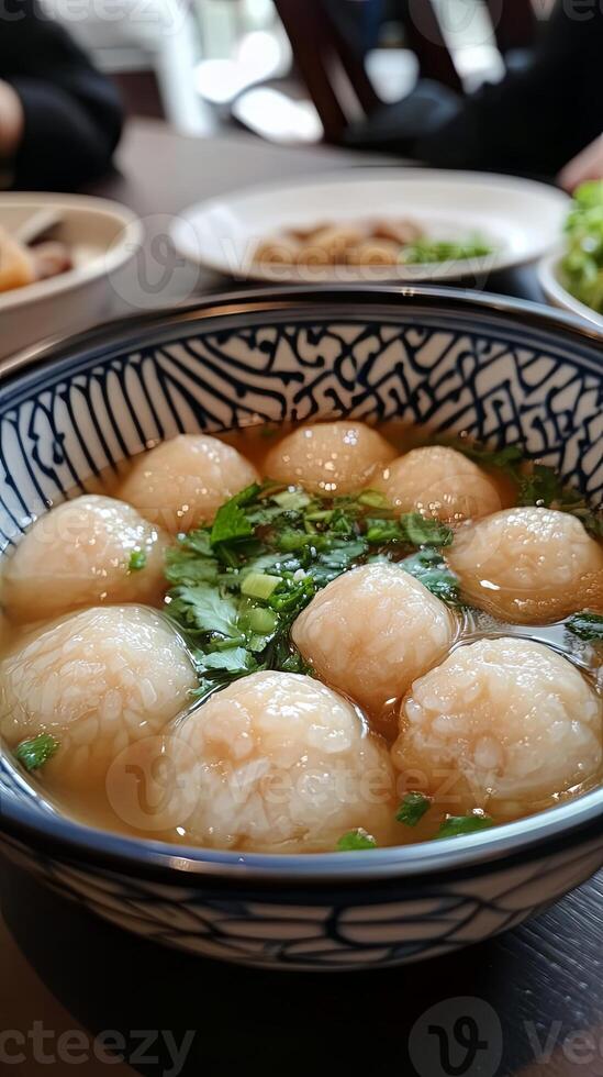 Delicate Rice Balls in Aromatic Soup A Culinary Delight photo