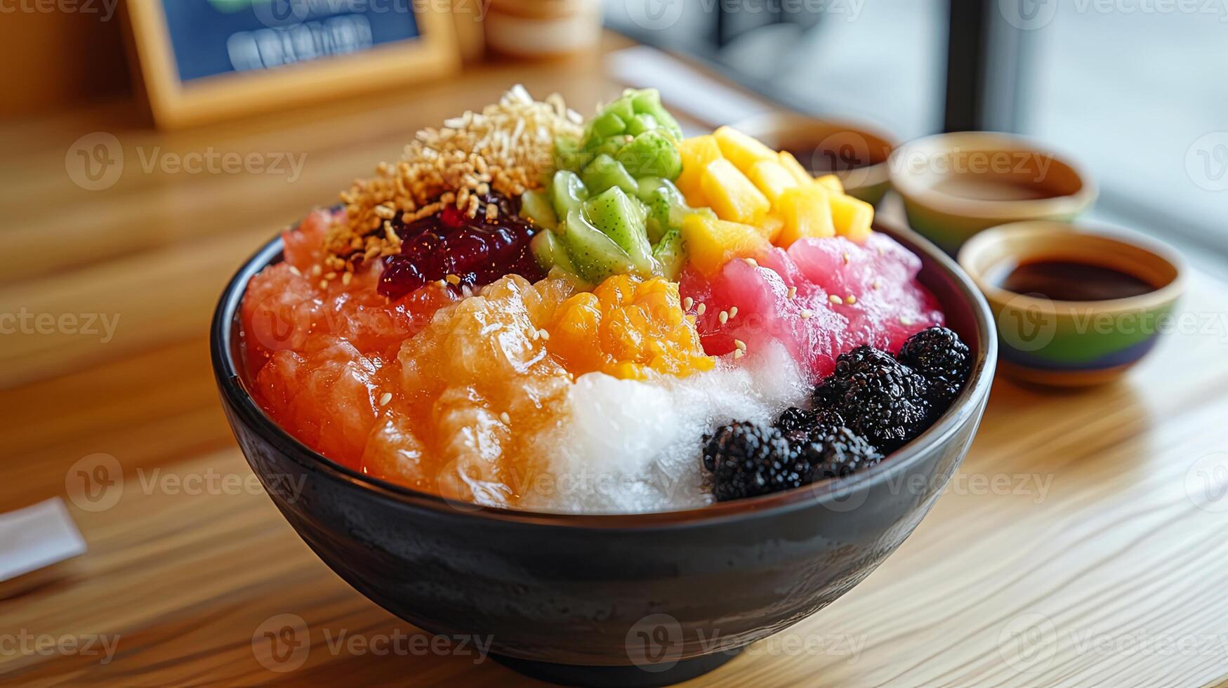 A Colorful and Refreshing Shaved Ice Dessert photo
