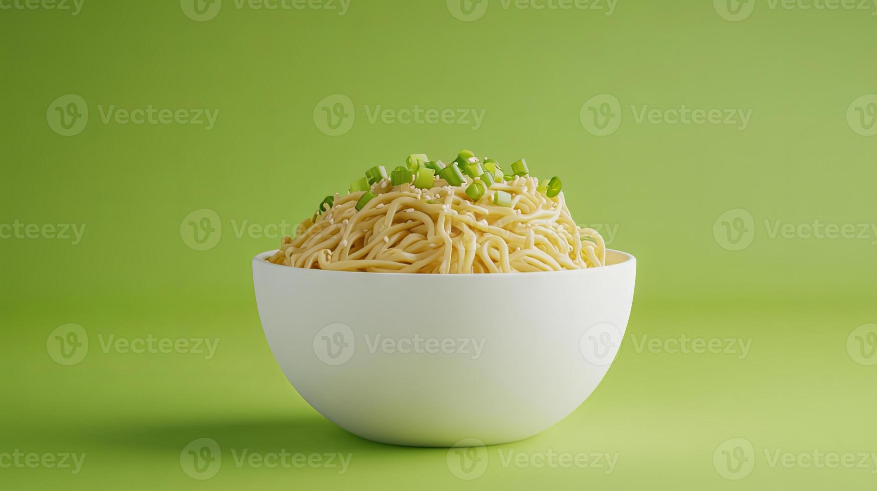 Aromatic Asian Noodles in a White Bowl photo