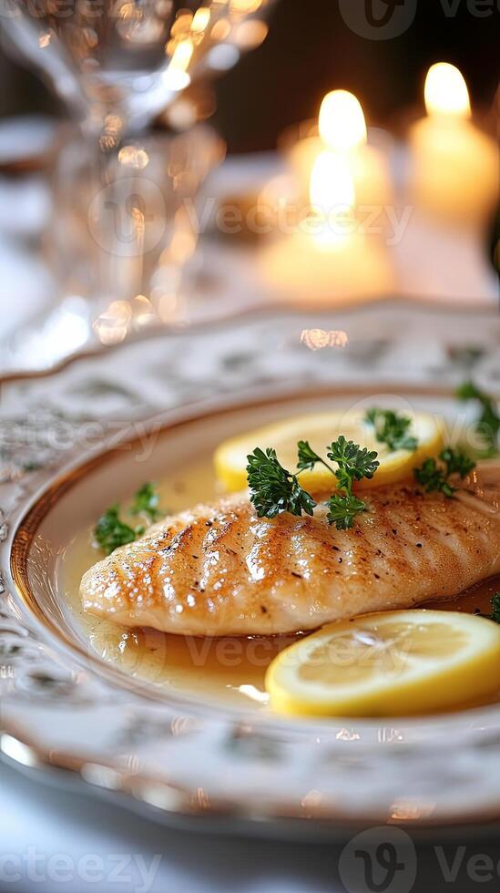 Pan-Seared Fish with Lemon Sauce - Exquisite Culinary Delight photo