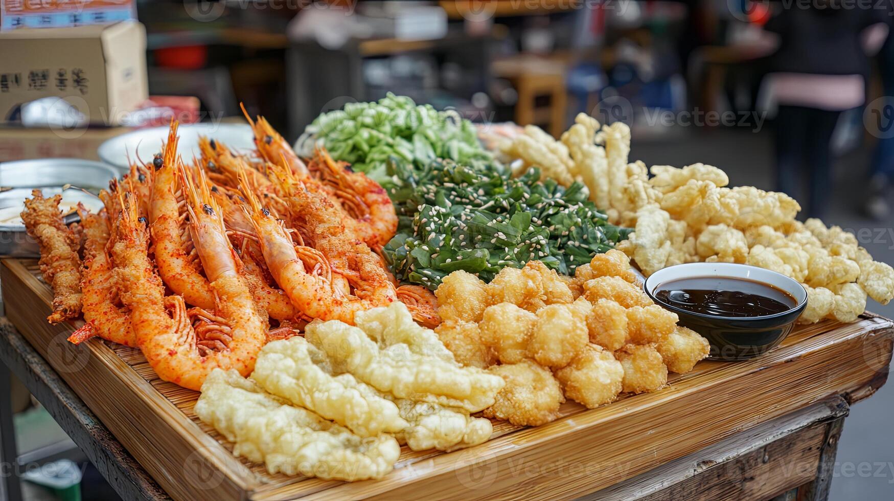 A Feast of Crispy Fried Shrimp and Asian Delights photo