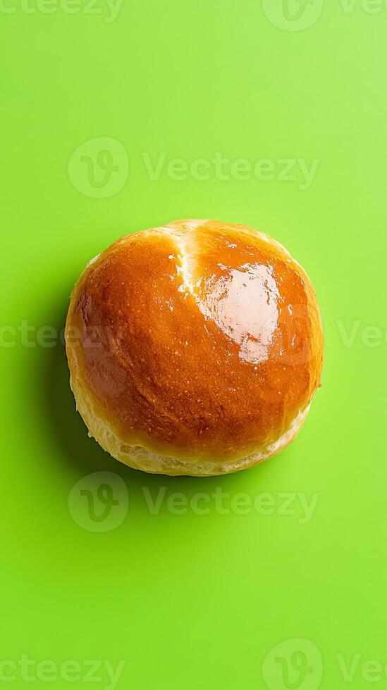 A Perfectly Baked Round Bun A Delicious Treat photo