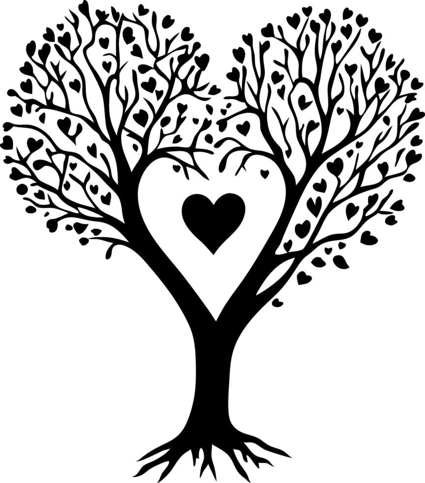 Heart Shaped Tree with Love Theme Design for Art and Decor vector