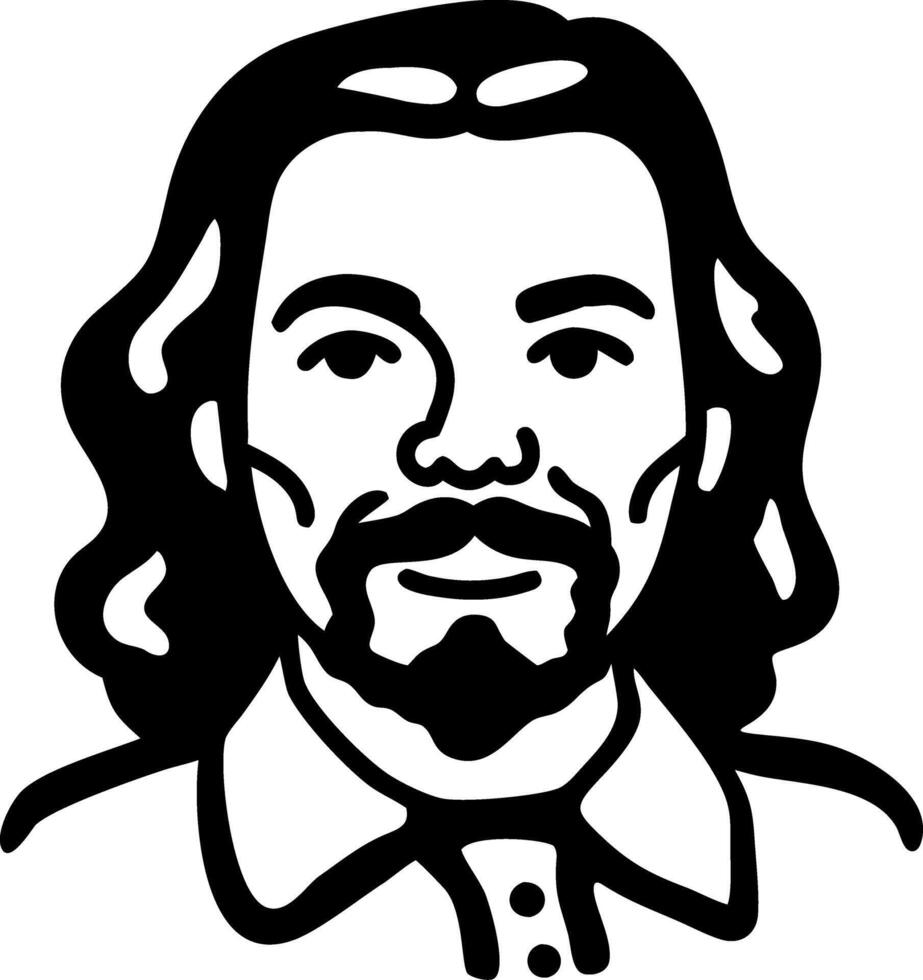 Black and White Retro Portrait Illustration for Artistic Designs vector
