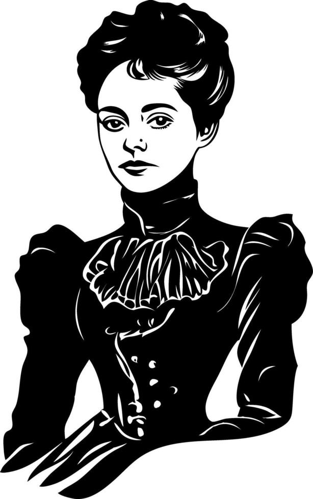 Victorian Woman Portrait Elegant Vintage Style Art vector