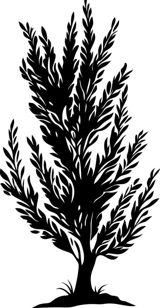 Silhouette of Tree with Leaves Perfect for Nature Designs and Decorations vector