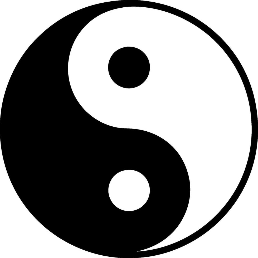 Yin Yang Symbol Black and White Illustration for Balance and Harmony Design vector