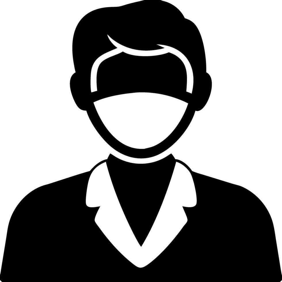Male Avatar Silhouette with Surgical Mask for Healthcare and Safety Applications vector