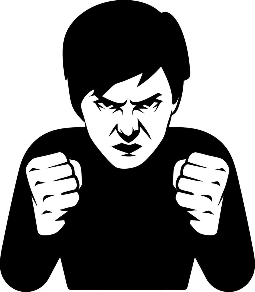 Angry Man Clenched Fists Art for Emotions and Expressions vector