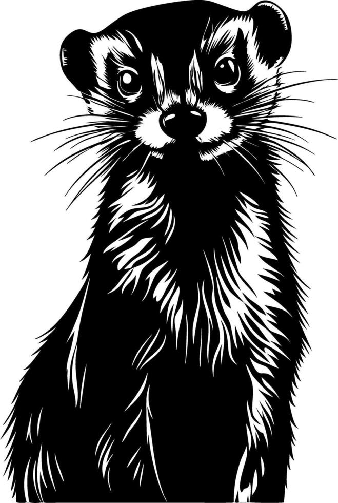 Ferret Illustration for Creative Tattoo or Coloring Book Design vector
