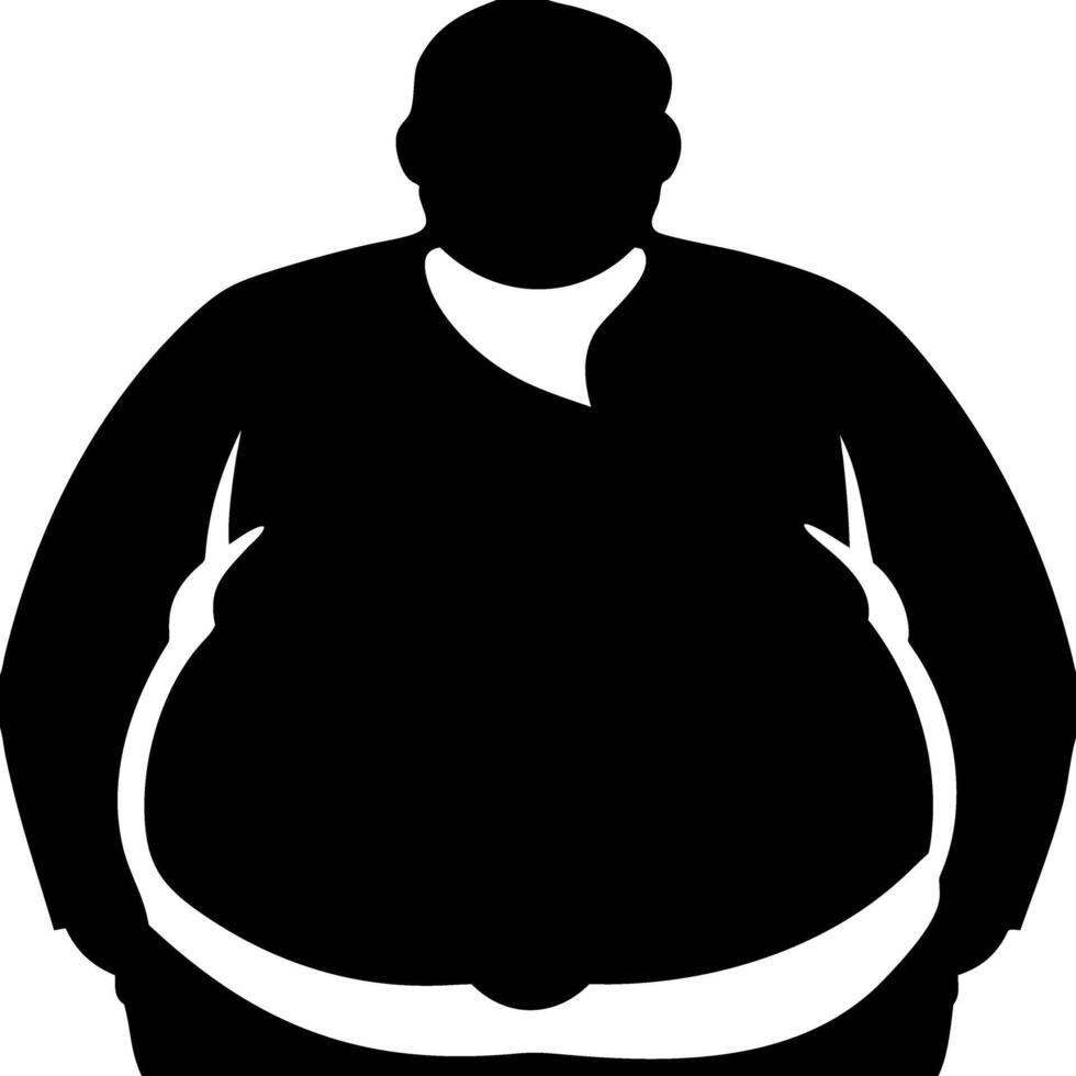 Silhouette of Overweight Man Illustration for Health Awareness and Education vector