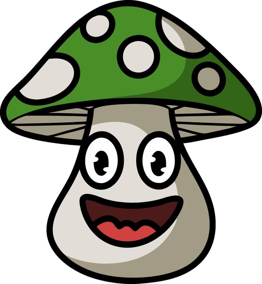 Cute Cartoon Mushroom with Smiling Face Fun Art for Kids and Prints vector