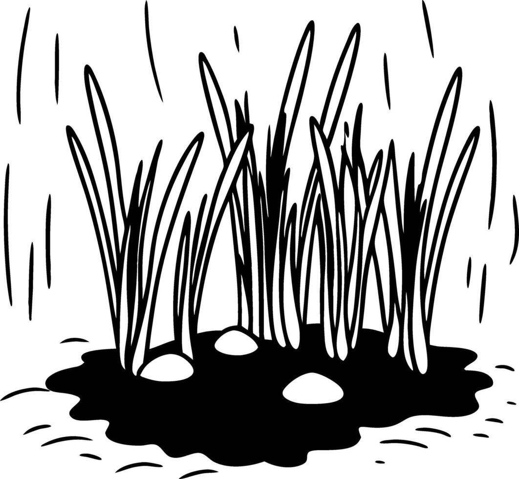 Illustration of Grass Blades Silhouette for Nature Designs vector