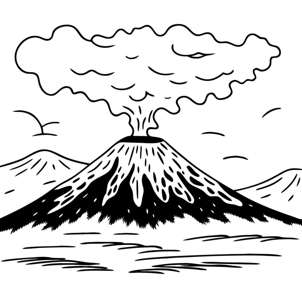 Volcano Eruption Illustration for Educational and Creative Use vector