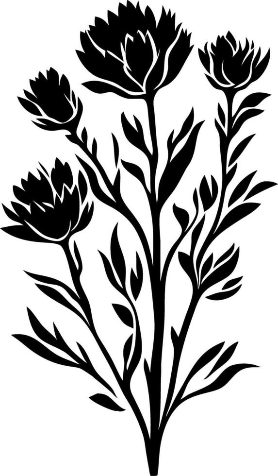 Elegant Floral Silhouette Art for Tattoos or Craft Designs vector