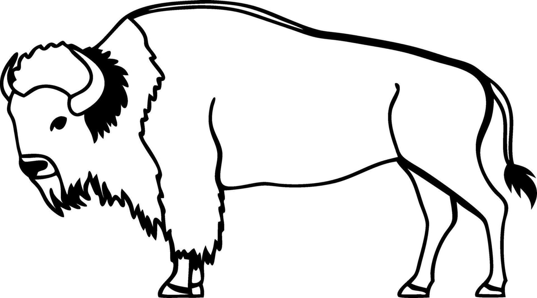 Majestic Bison Silhouette for Wildlife Art and Design Projects vector