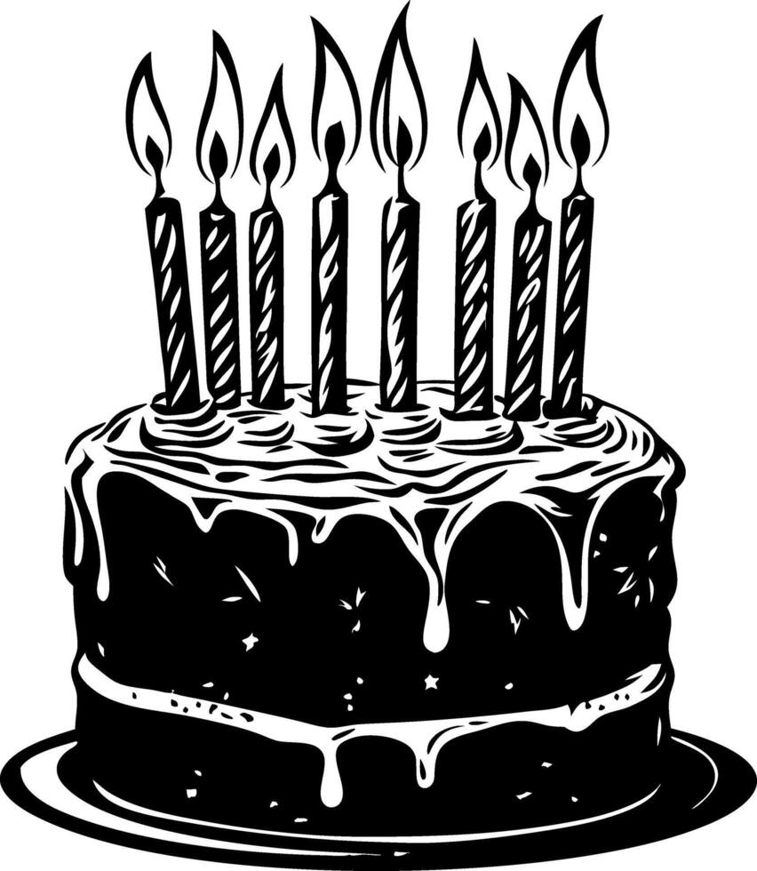Illustration of Birthday Cake with Candles for Celebration Art and Design vector