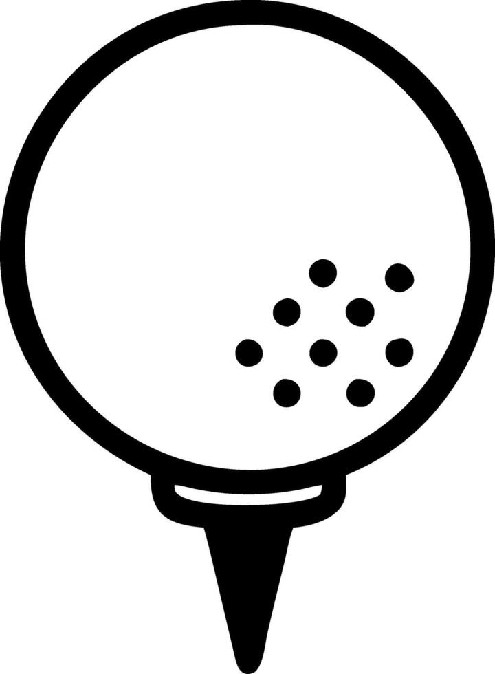 Golf Ball on Tee Silhouette for Sports Designs and Illustrations vector