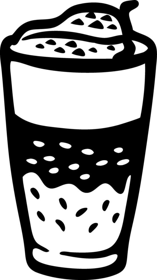Bubble Tea Black and White Beverage Illustration for Menu Design vector