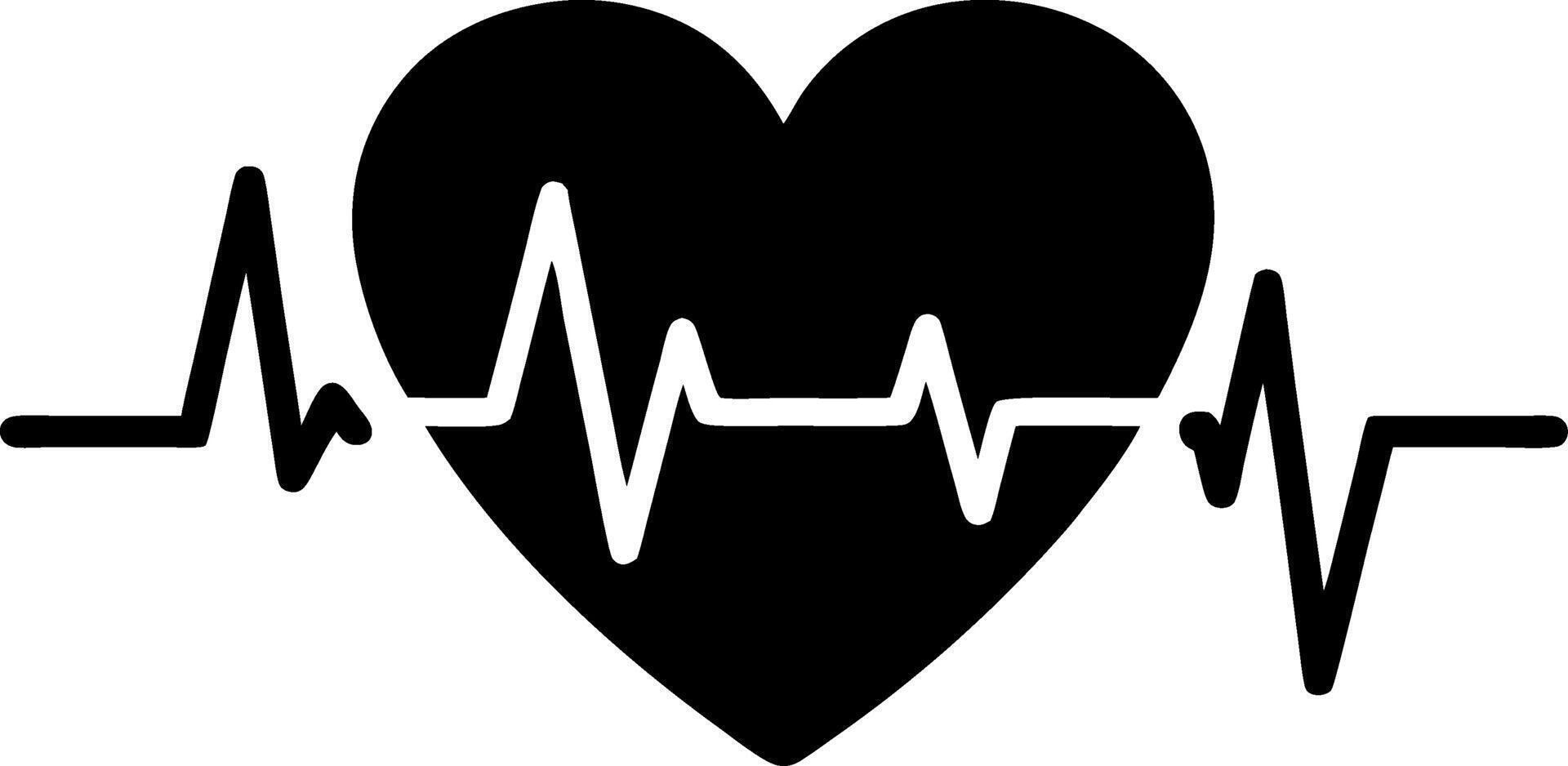 Heartbeat Pulse Heart Symbol for Health and Wellness Design vector