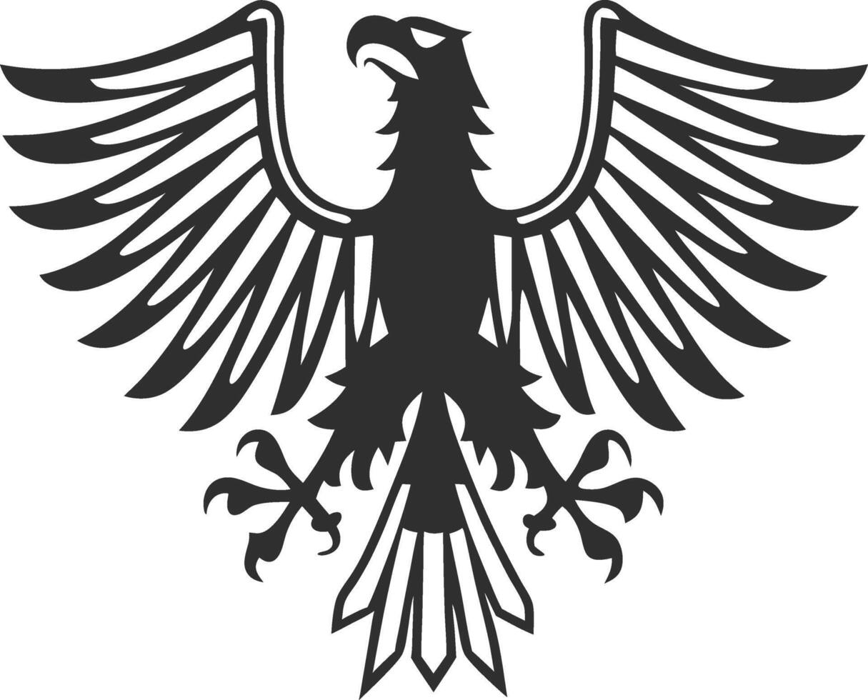 Majestic Eagle Emblem Silhouette for Heraldry and Tattoo Design vector