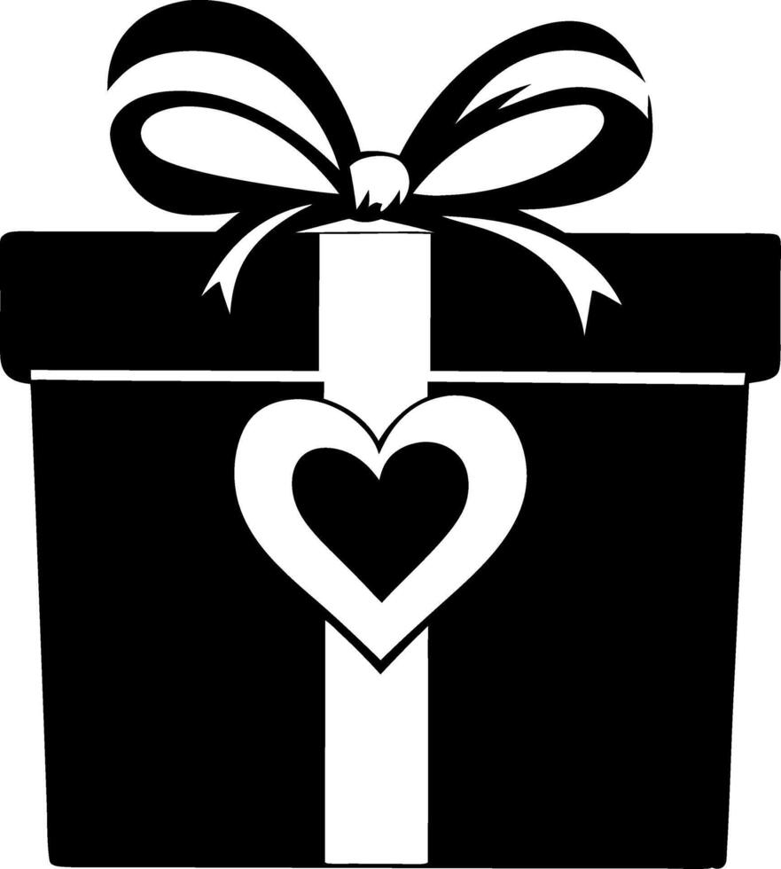 Gift Box with Heart and Ribbon for Celebrations and Romantic Occasions vector