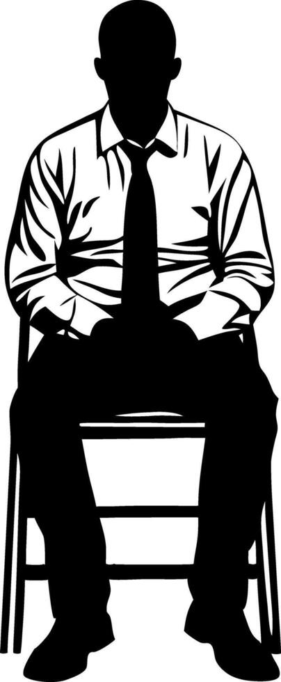 Businessman Silhouette Sitting on Chair Illustration for Professional Design Use vector