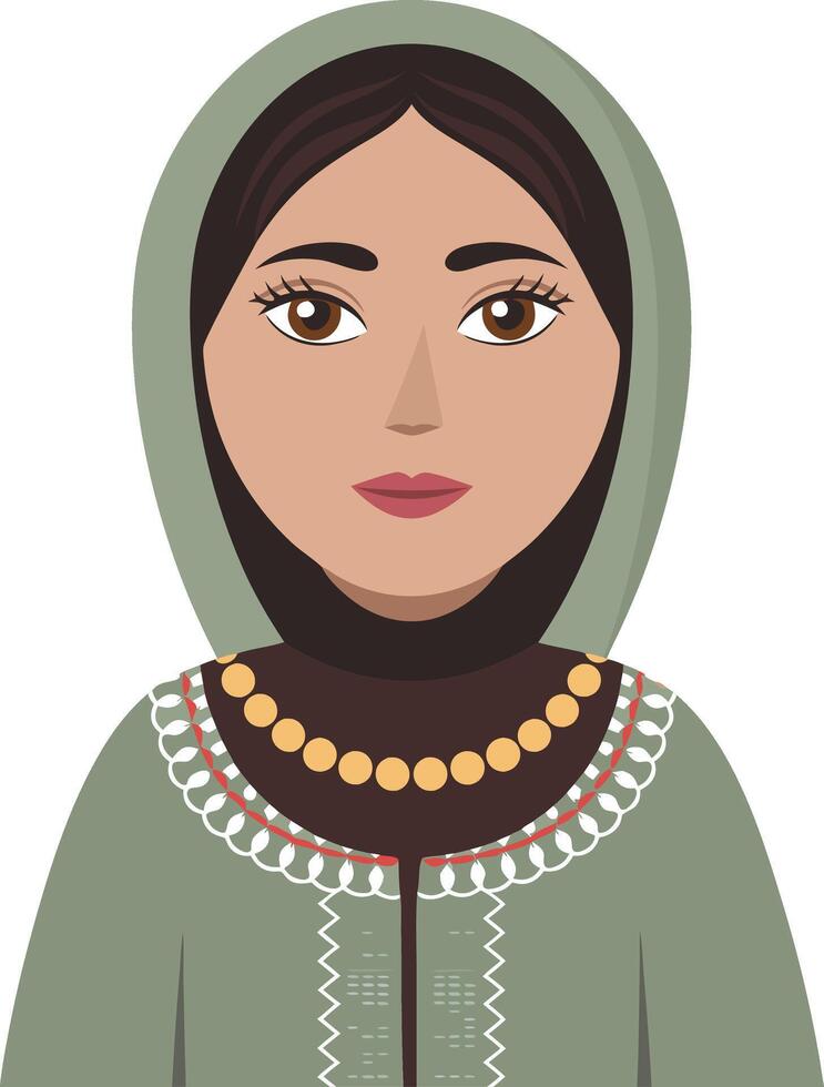 Traditional Cultural Female Portrait Art for Design and Fashion Projects vector