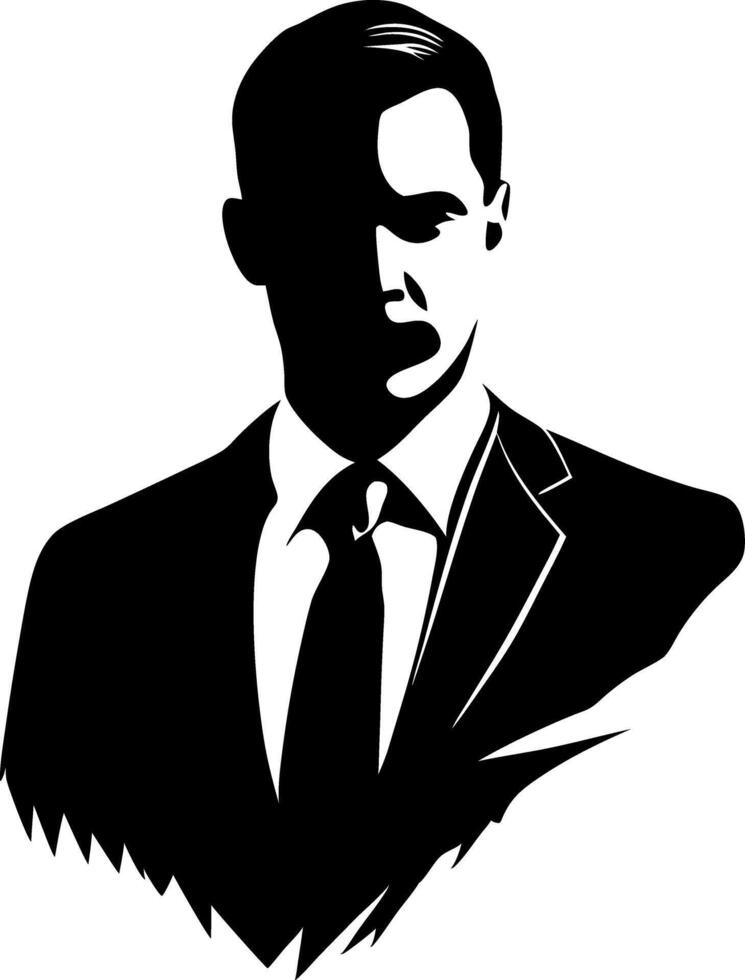 Businessman Silhouette Illustration Formal Attire Design vector