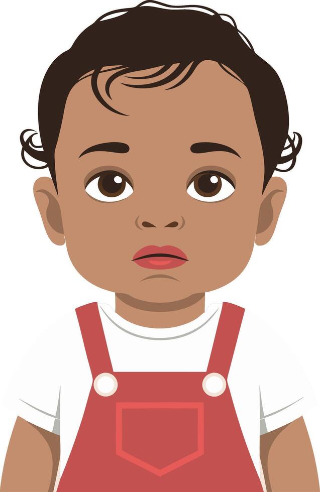 Cute Toddler in Overalls Illustration for Children's Designs vector