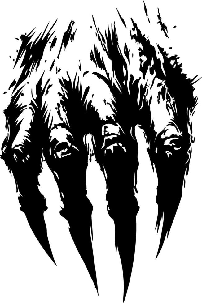 Scary Monster Claw Scratch Art for Tattoo and T-Shirt Design vector