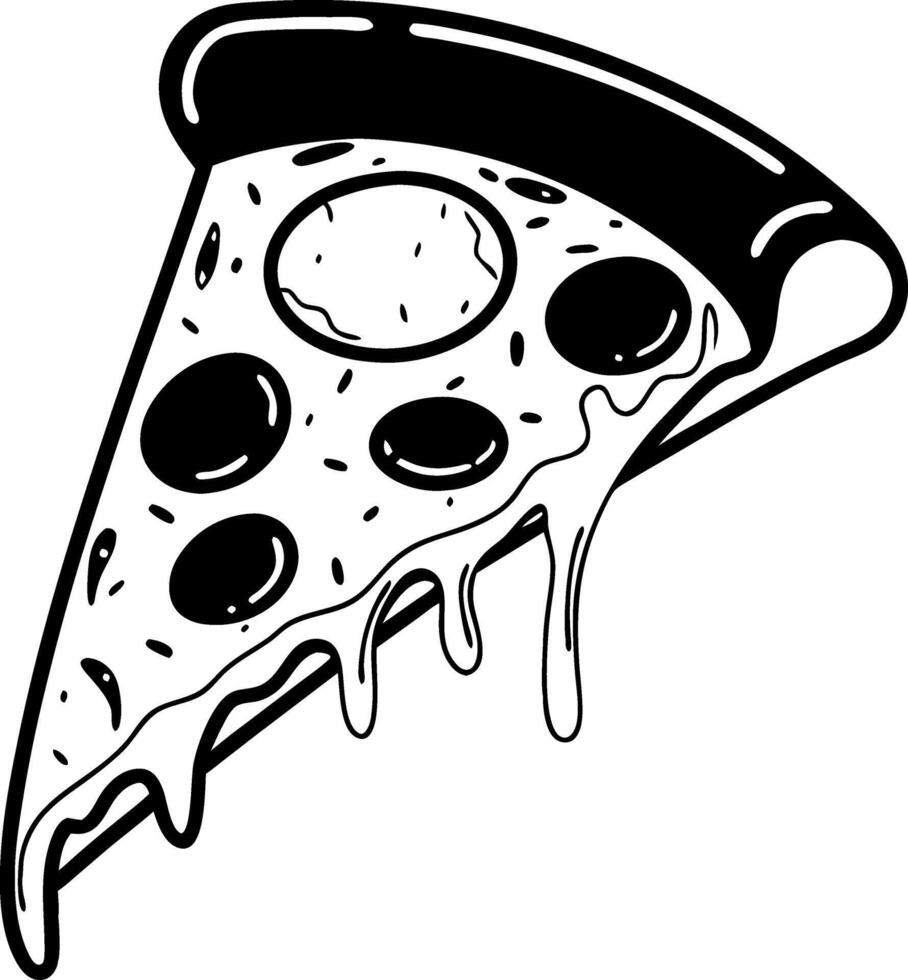 Melting Pizza Slice Illustration for Creative Designs vector