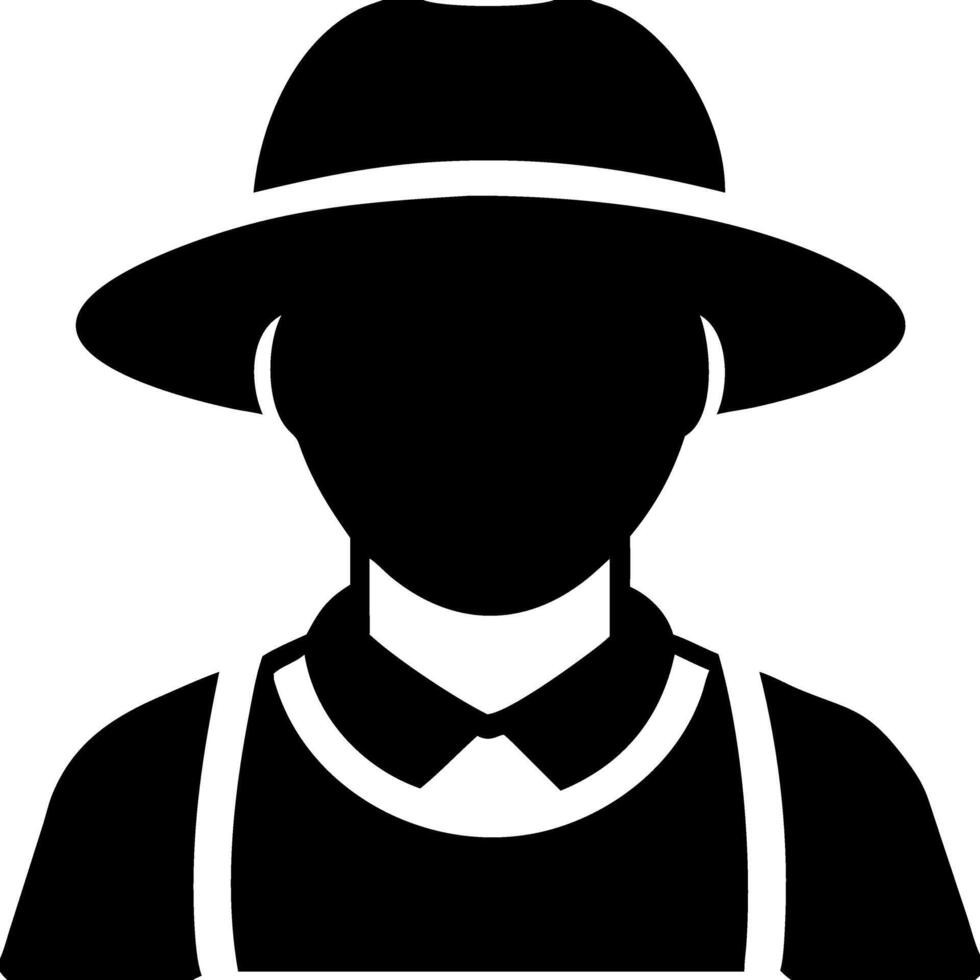 Silhouette of Person in Hat and Suit for Logo Design and Illustrations vector