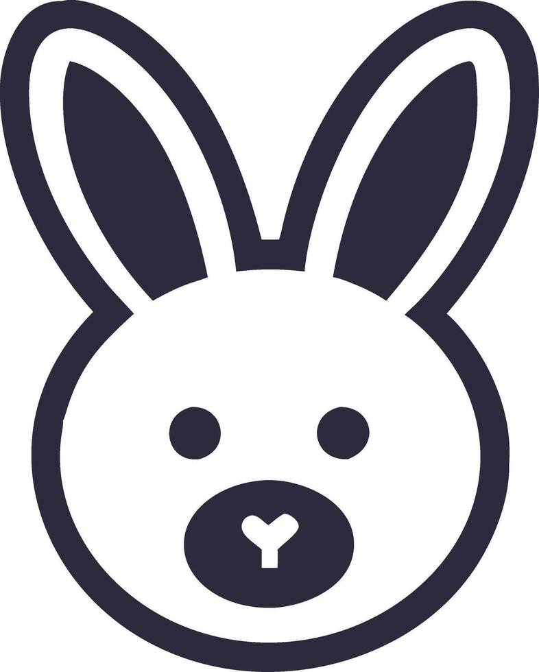 Minimalist Bunny Face for Designs and Crafts vector