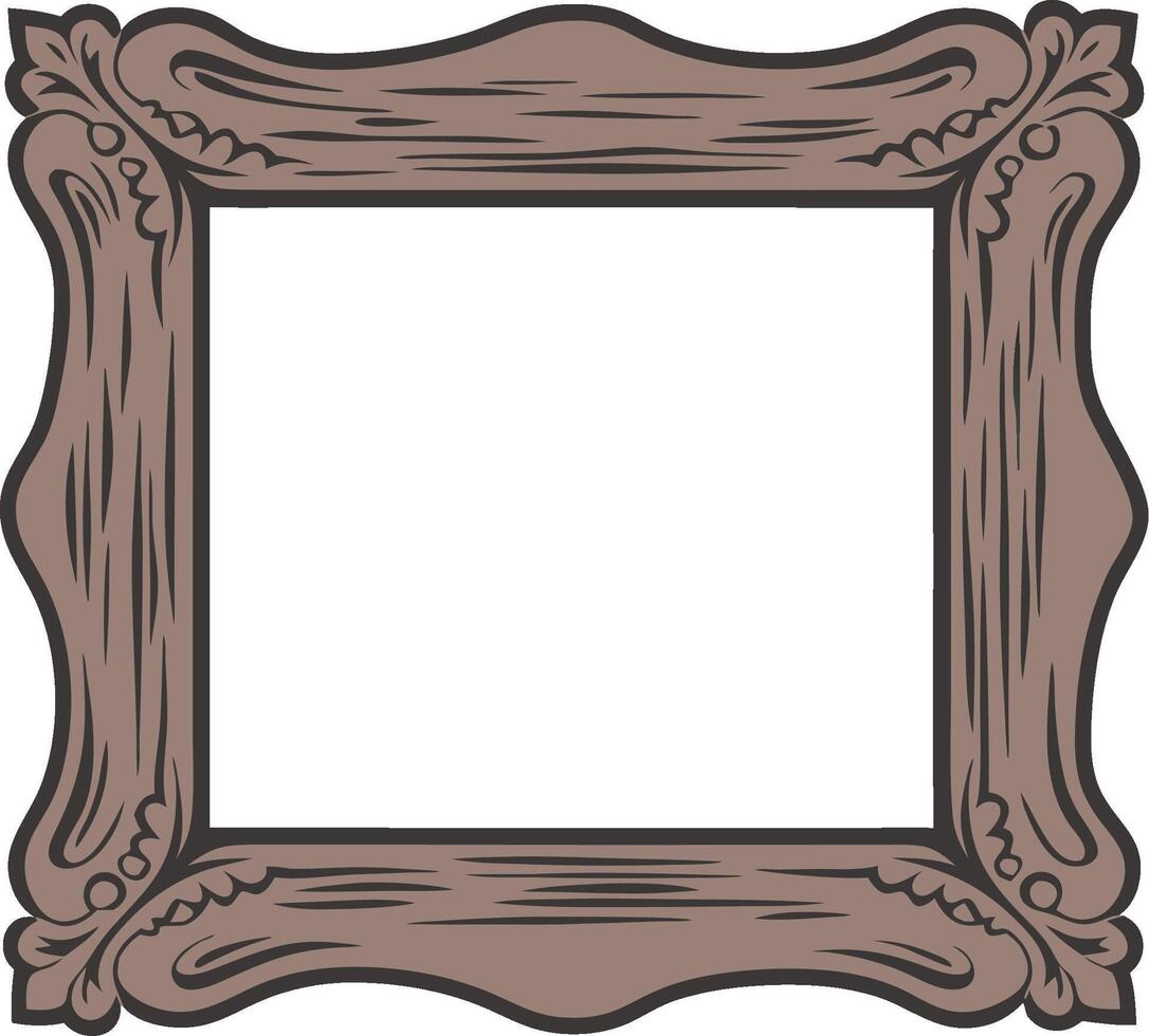 Ornate Wooden Picture Frame for Art Decoration and Design vector