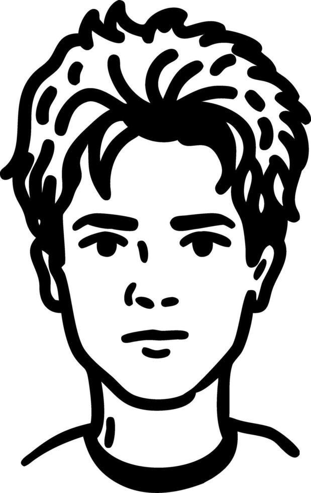 Hand Drawn Portrait Line Art Face Sketch Illustration vector