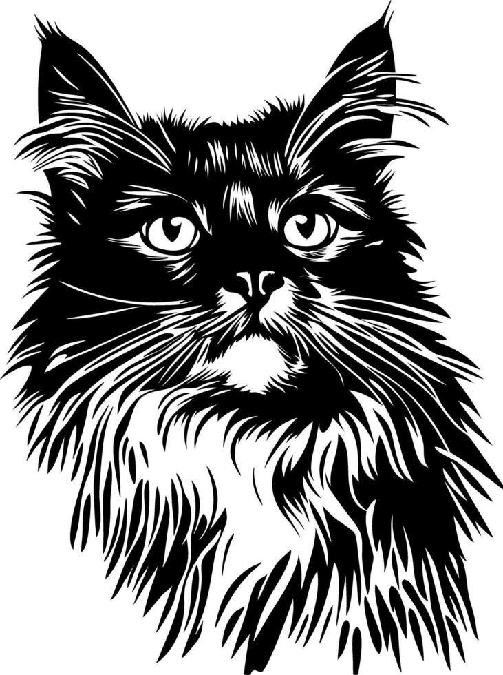 Intricate Cat Silhouette Art for Design and Printing Projects vector